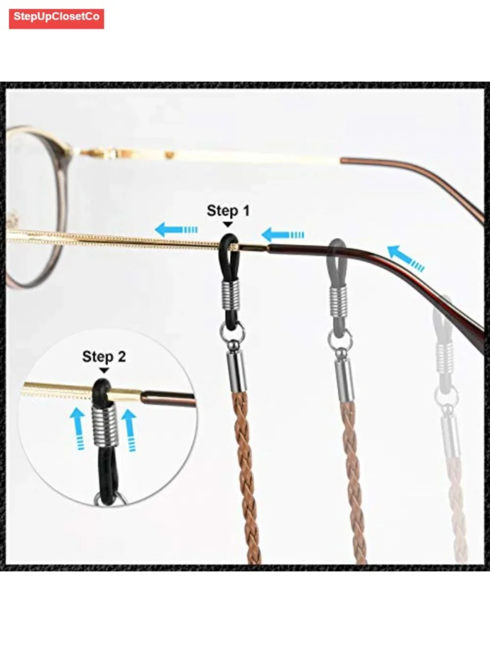 PU Leather Glasses Holder Strap Cord Retainer Lanyard Eyeglass Necklace Unisex